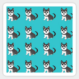 Siberian Husky Pattern Cartoon Sticker